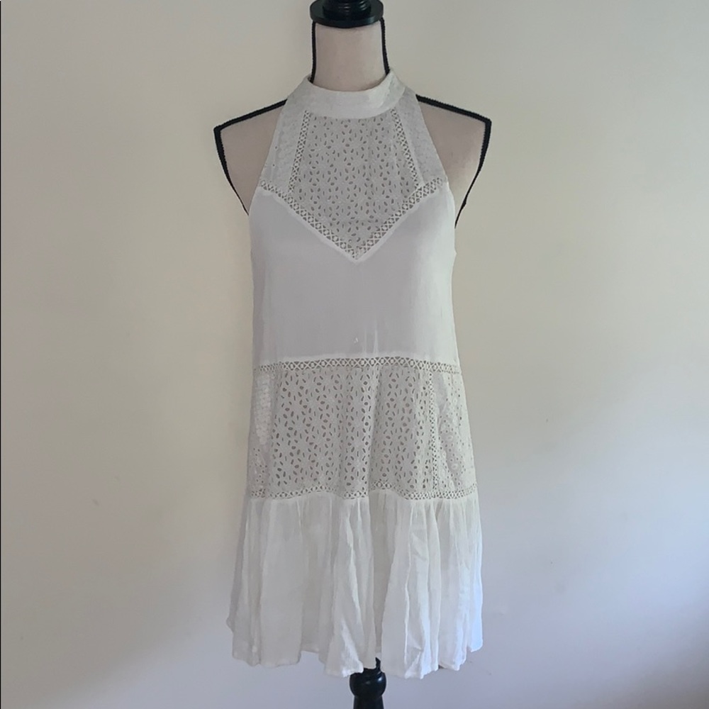 Lovers + Friends High Neck White Cutout Dress